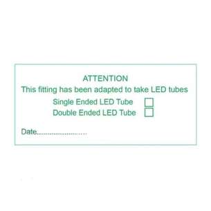 SAFETY LABELS LED Tube Conversion Label (Roll of 100 Labels)
