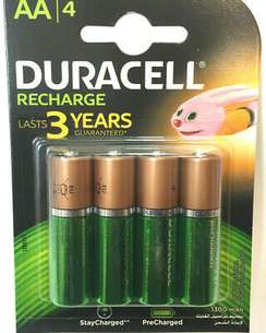 DURACELL RECHARGEABLE AAx4-1300 mAh stay charge, 10