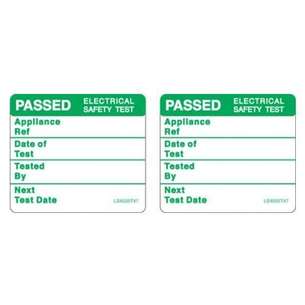 SAFETY LABELS Passed Electrical Safety (Roll of 200 Labels)