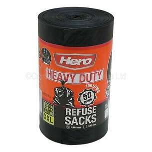 SUPER STRONG REFUSE SACK, 410 x 920mm, 85 litre, ( 20 bags in a roll) (PRICE IS PER ROLL)