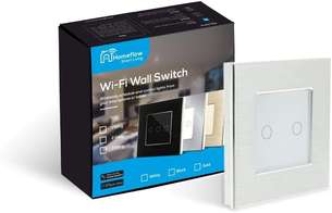 Homeflow Wi-Fi Smart Switch, Colour: White Brushed Aluminium, Type: 2 Gang