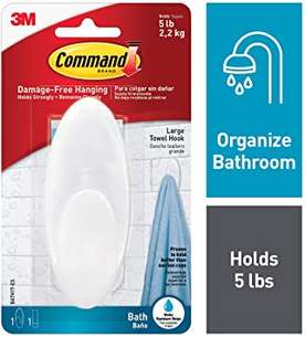BATH17-ES Command Bathroom Large Towel Hook, 4